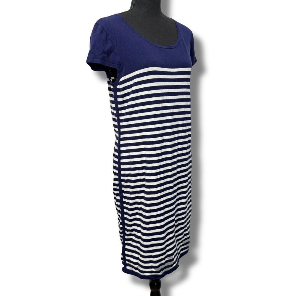 41Hawthorn Rebekah Striped Knit Short Sleeve Dress Large Women’s Blue White